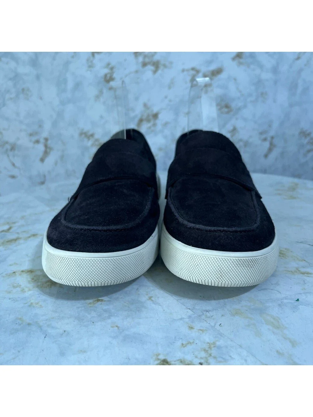 Vince Men's Size 8M Shoes Black White Suede Slip On Comfort Casual Sneakers